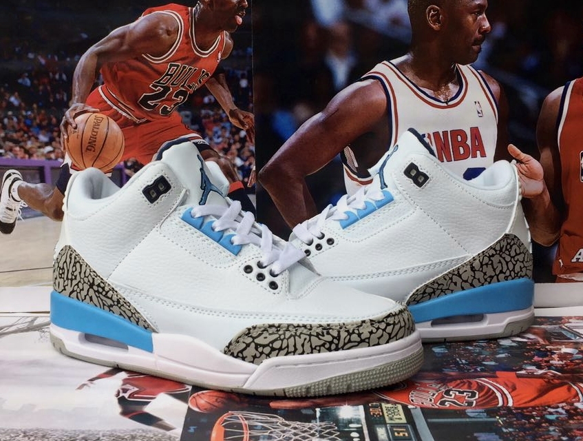 Air Jordan 3 UNC White Bany Blue - Click Image to Close